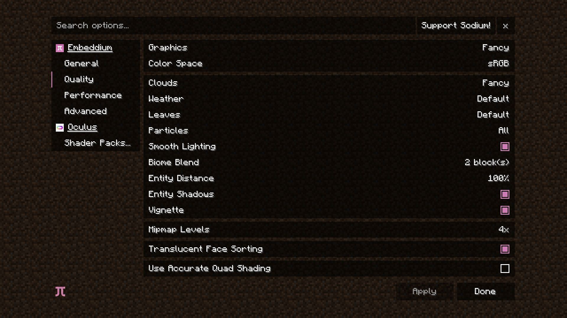 Oculus mod brings shader support for Forge mod loader (Image via Sportskeeda Gaming || Mojang Studios)